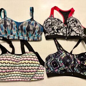 Victoria’s Secret 38C Underwire Front Close Patterned Sports Bras Lot of 4